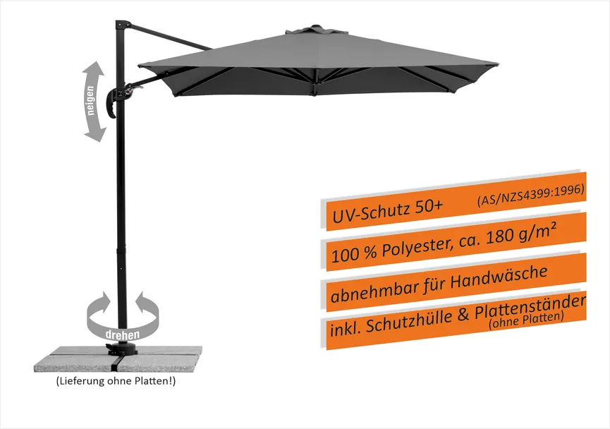 Junior Ampelschirm quadratisch detail