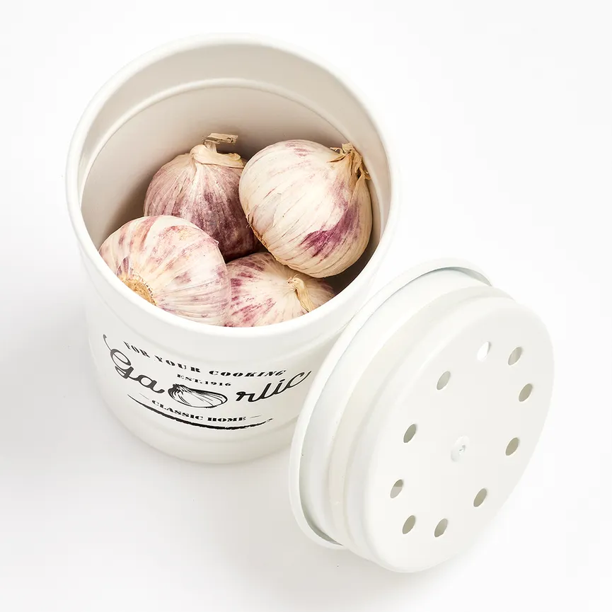 Vorratsdose Knoblauch detail