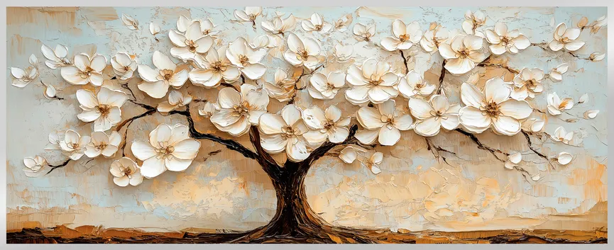Wandbild "Floral Tree" weiß hauptaufnahme