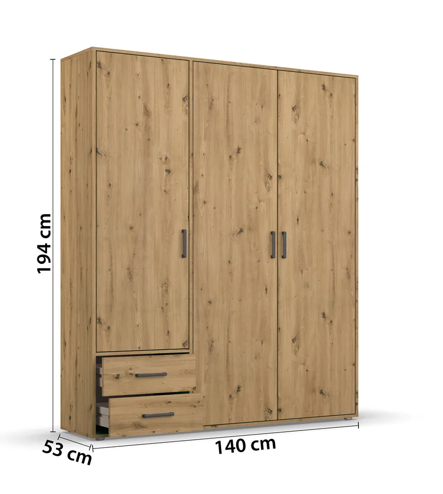 Drehtürenschrank 3-trg. detail