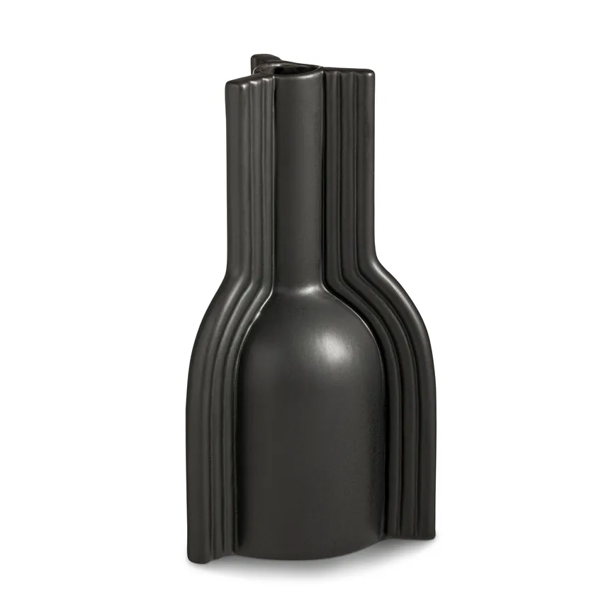 Vase "Line" schwarz M detail