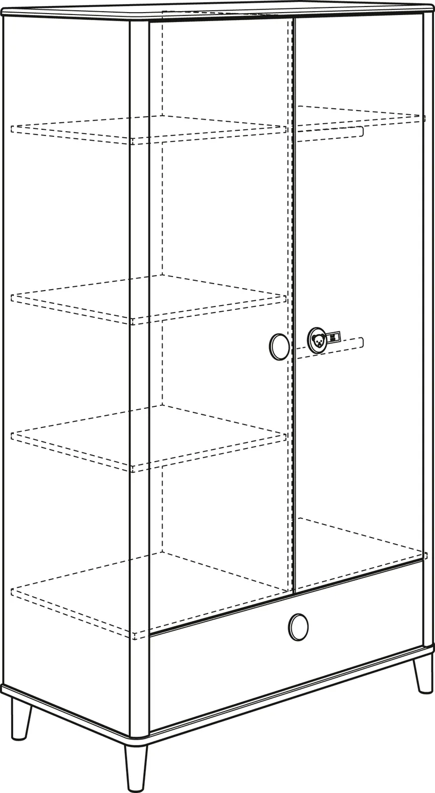 Kleiderschrank 2-trg. detail