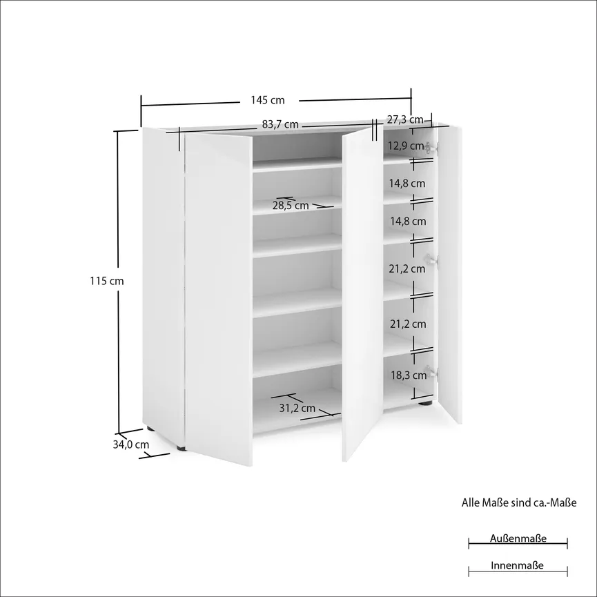 Schuhschrank 3T detail