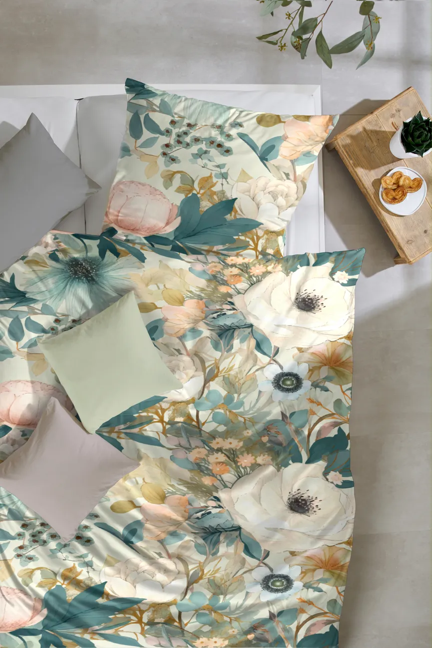 Satin-Bettw. Floral 155x220 detail