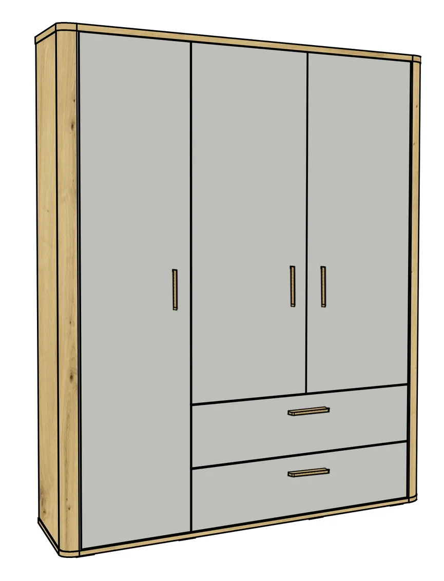 Kleiderschrank 3-trg. detail