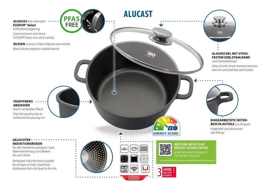Kochtopf Alucast 20 cm m.GD detail