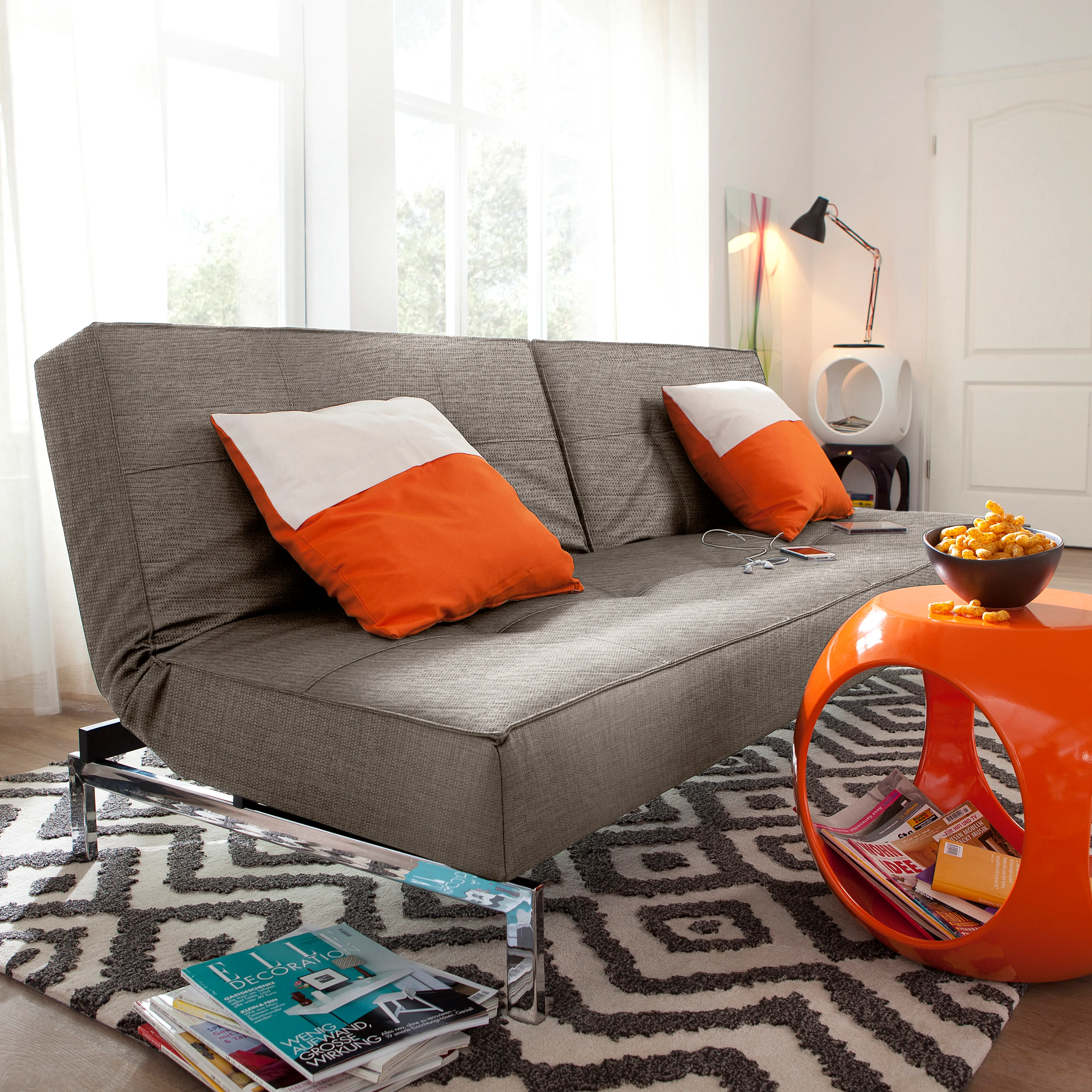 Schlafsofa Splitback Chrom