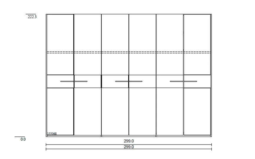 Kleiderschrank 6-trg. detail