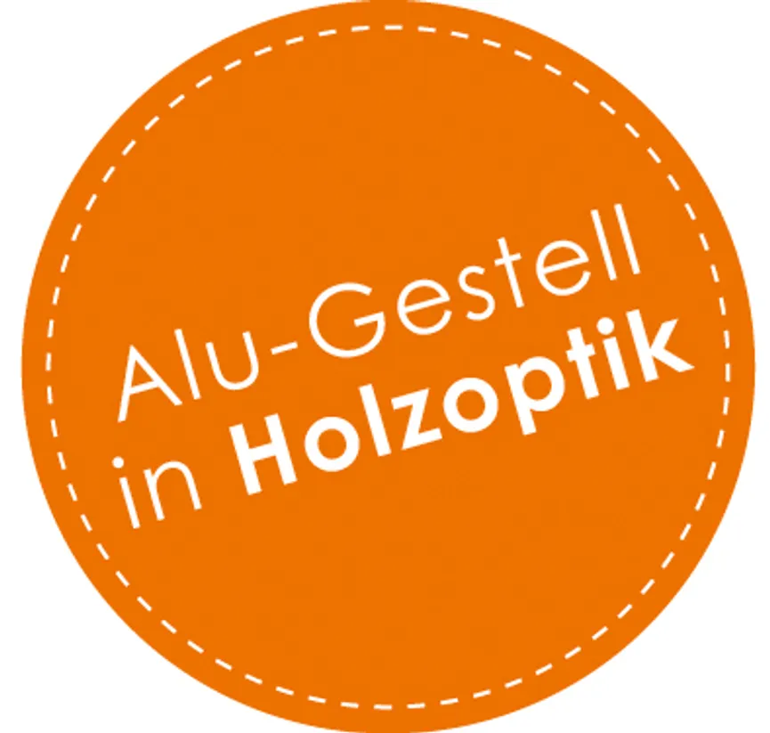 Alu-Schirm in Holzoptik detail