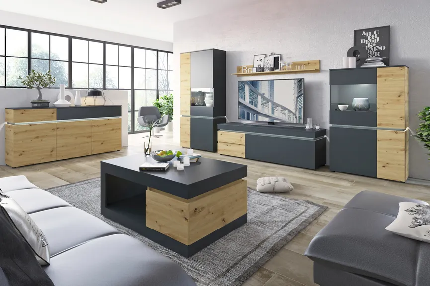TV-Lowboard mit 1 Klappe milieu