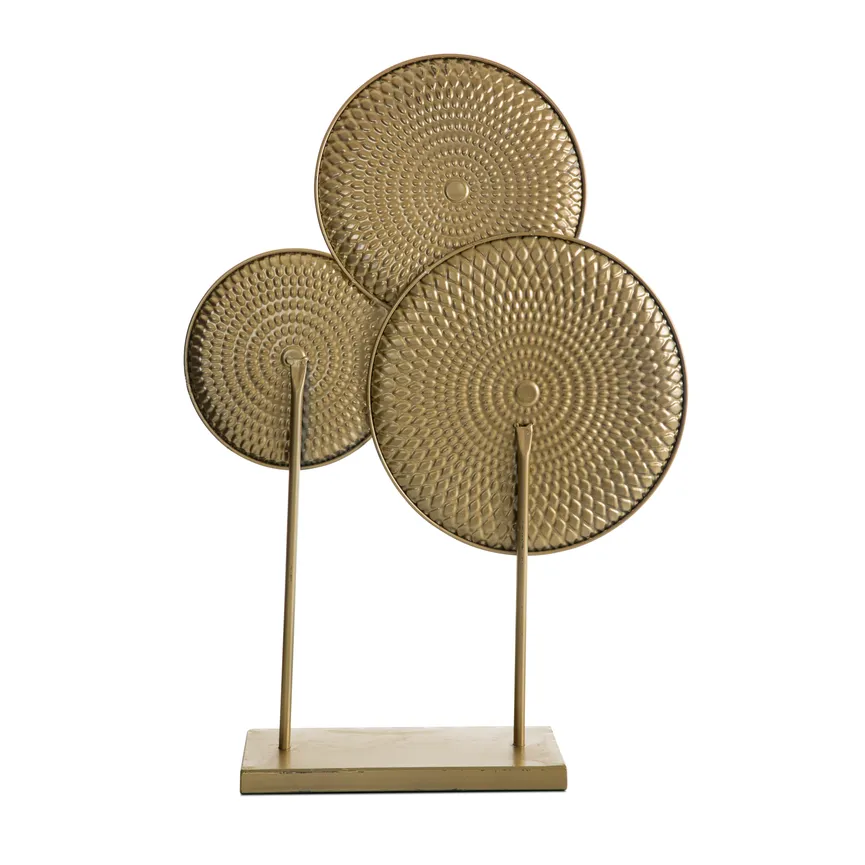 Skulptur "3 Kreise" gold detail