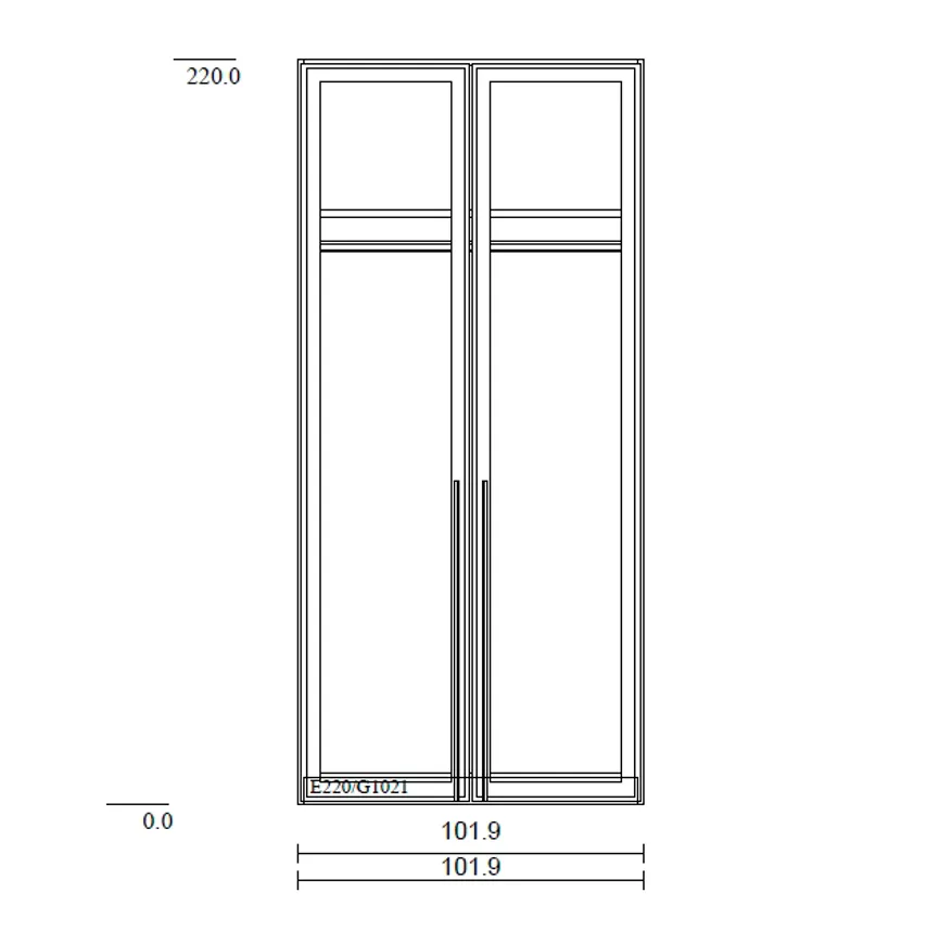 Drehtürenschrank 2-trg. detail