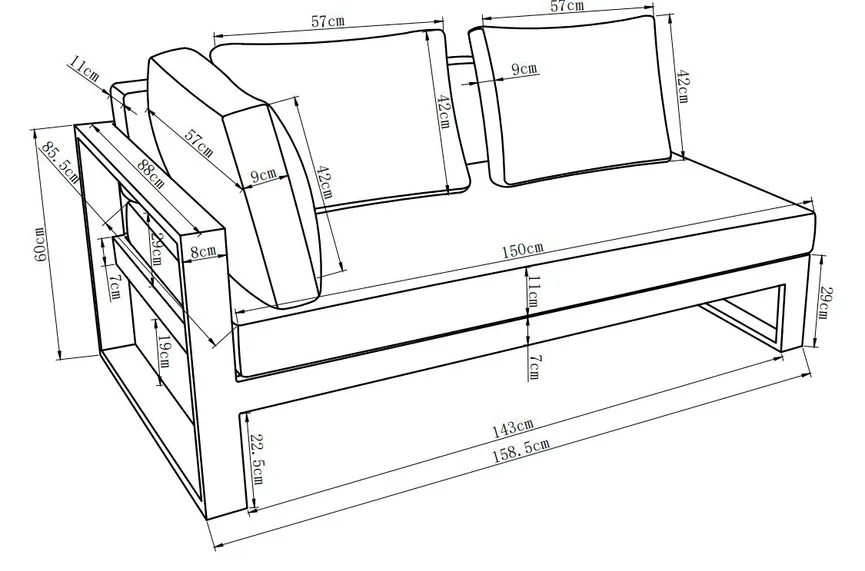 ** Lounge rechts detail
