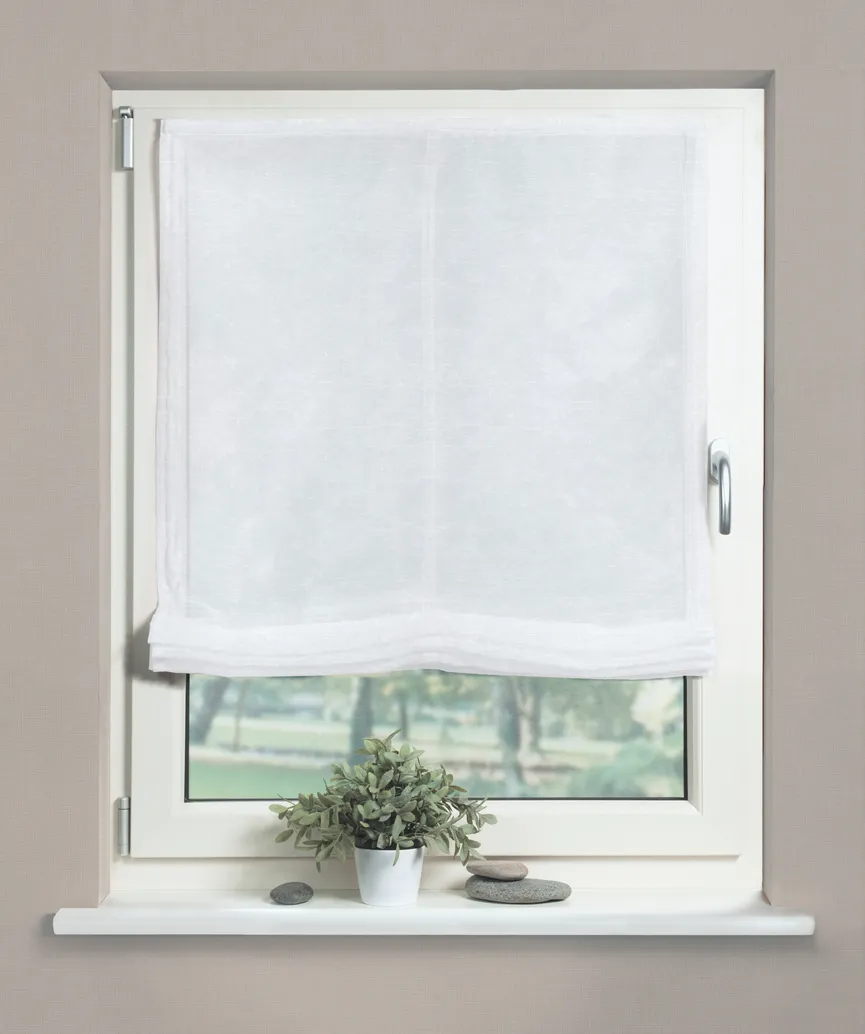 Raffrollo 140x165 uni weiß milieu