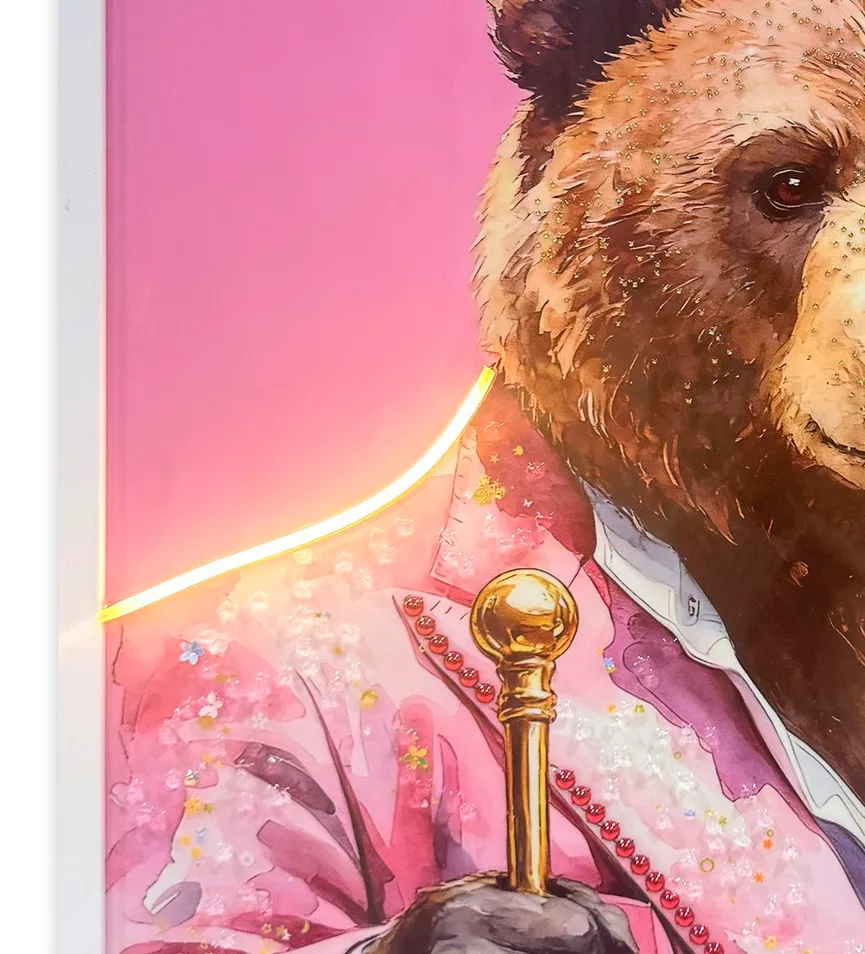 LED-Bild "George (Grizzly)" detail