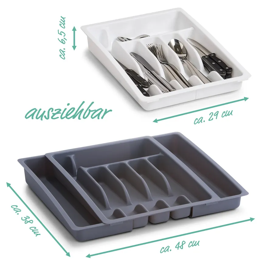 Besteckkasten grau 29-50x38x6, detail