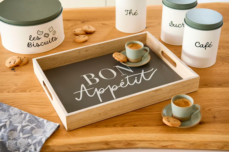 Tablett "Bon Appetit" detail