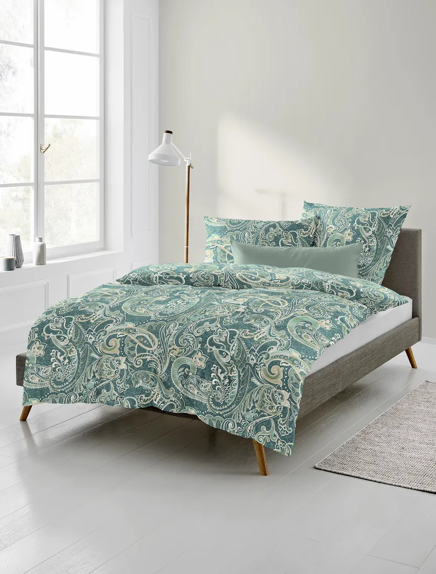 Satin-Bettw. Paisley 135x200 milieu