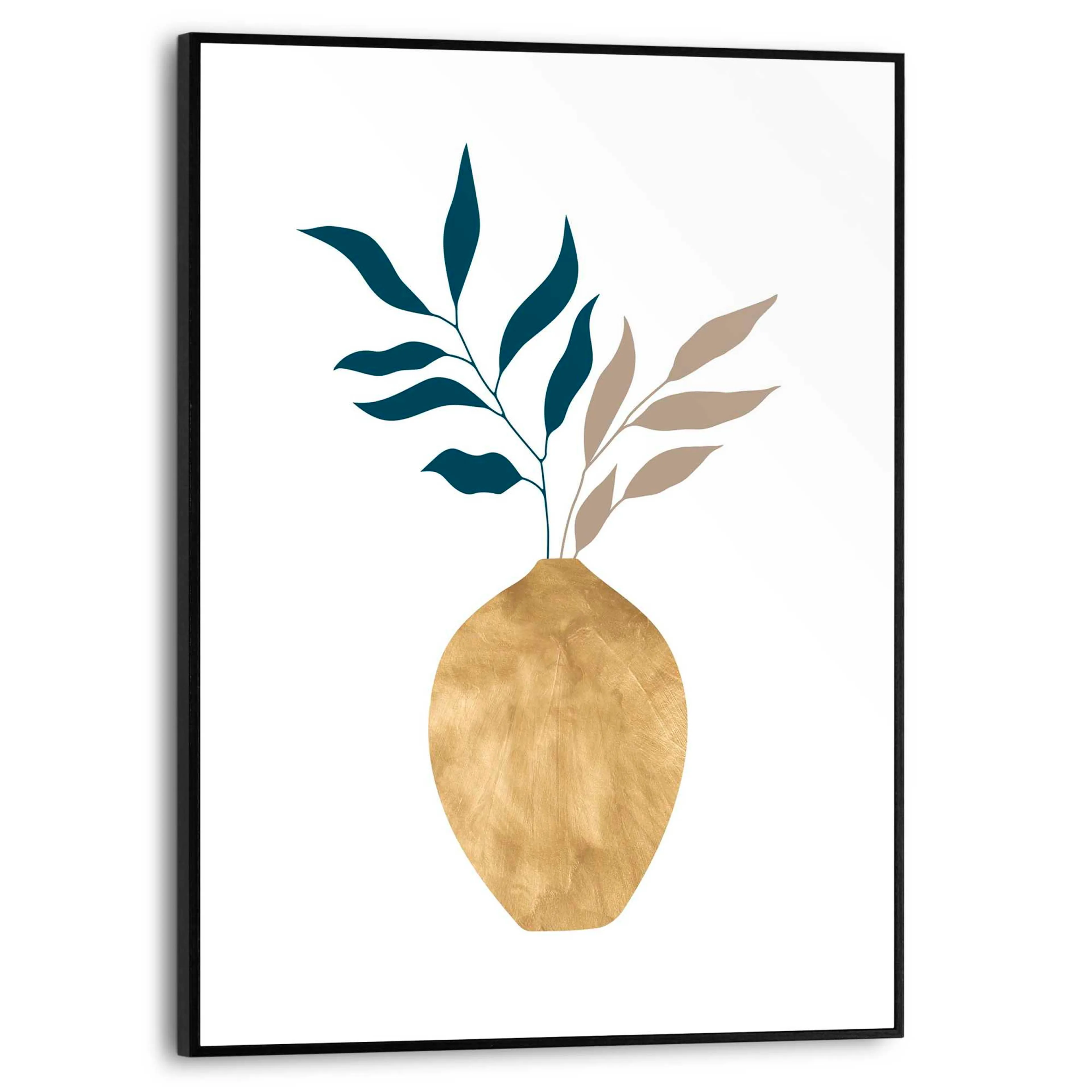 Wandbild 30 x 40 cm Golden Vase
