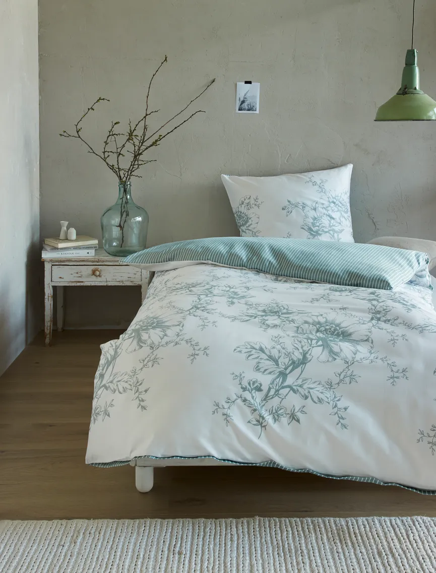 Satin-Bettw. Zeitgeist 135x200 milieu