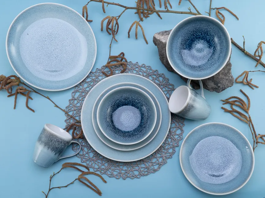 Speiseteller "Caldera" eisblau milieu