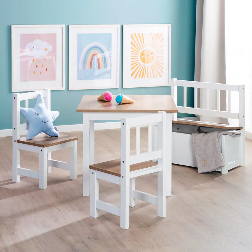 Sitzbank weiß/natur milieu