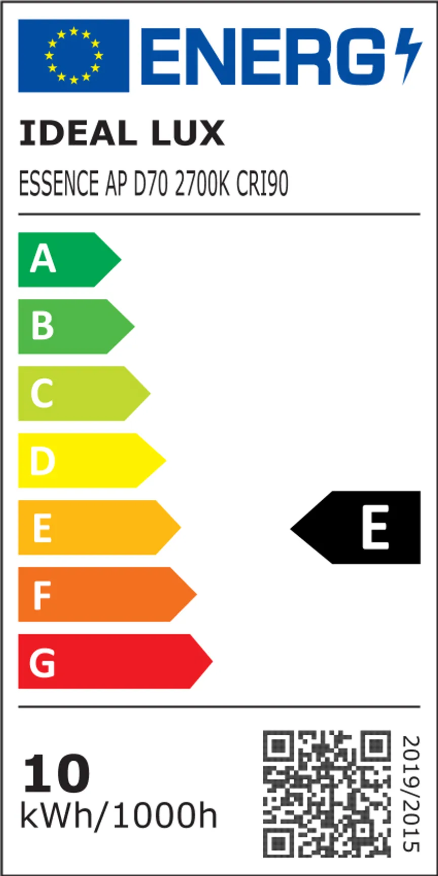 Wandleuchte "ESSENCE" AP NERO energielabel