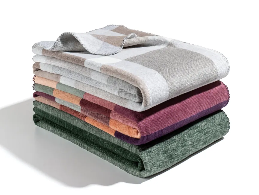 Wohndecke VIGO creme Karo detail