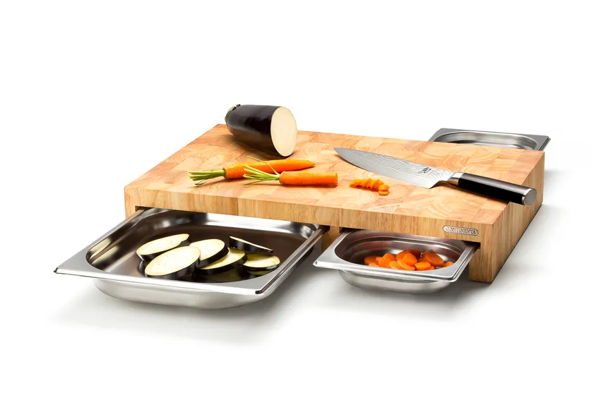 Schneidebrett m 3 Schubladen milieu