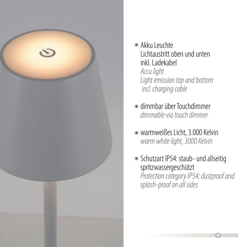 Akku-Tischleuchte "Euria" detail