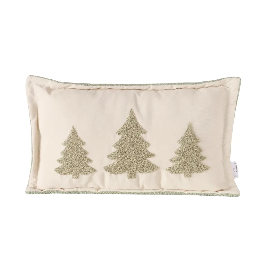 Kissen "Nevio" cremeweiß-grün hauptaufnahme