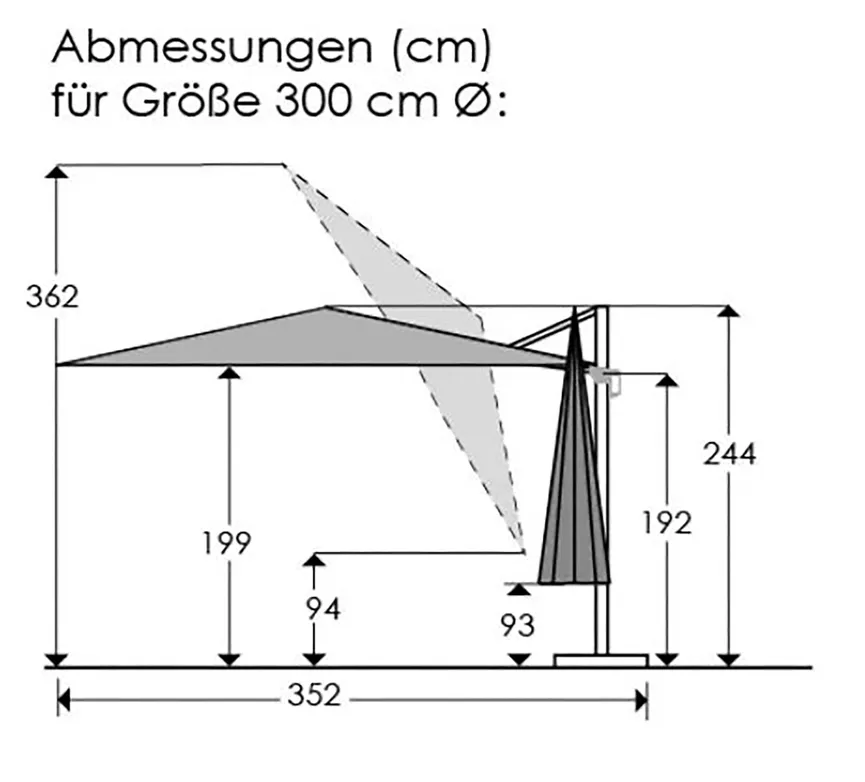 Junior Ampelschirm rund detail