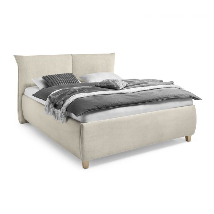 Polsterbett Grau, Beige Axana 180 x 200 cm
