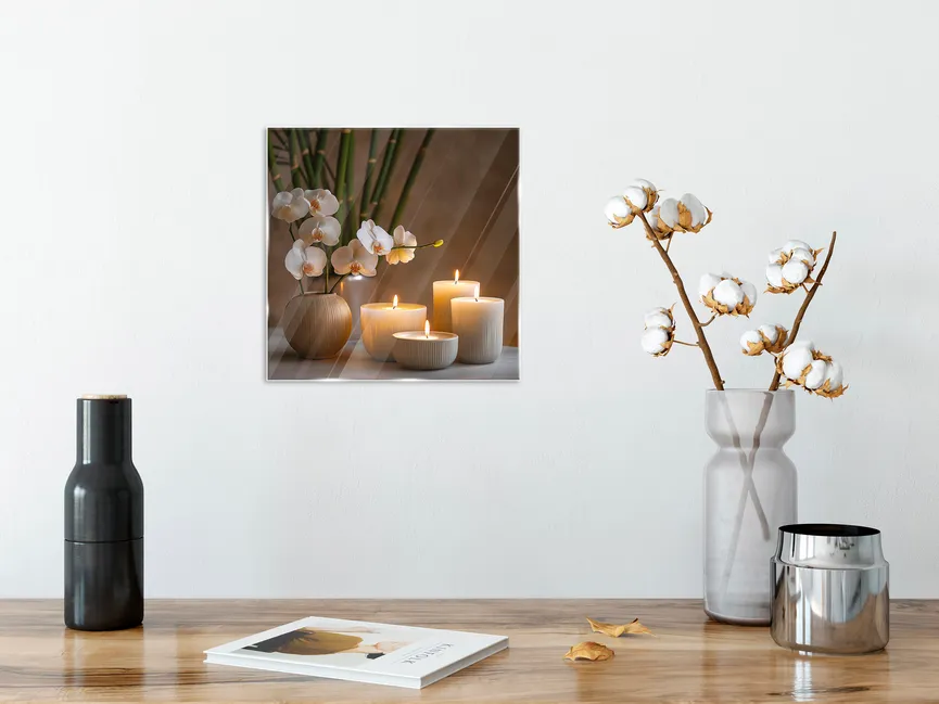 Glasbild "Warm Zen I" beige milieu