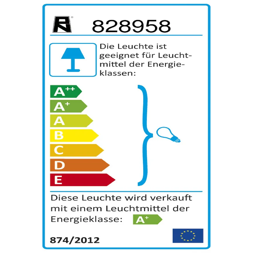 Tischleuchte "Pino" energielabel