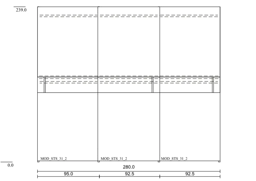 Schwebetürenschrank 2-trg. detail