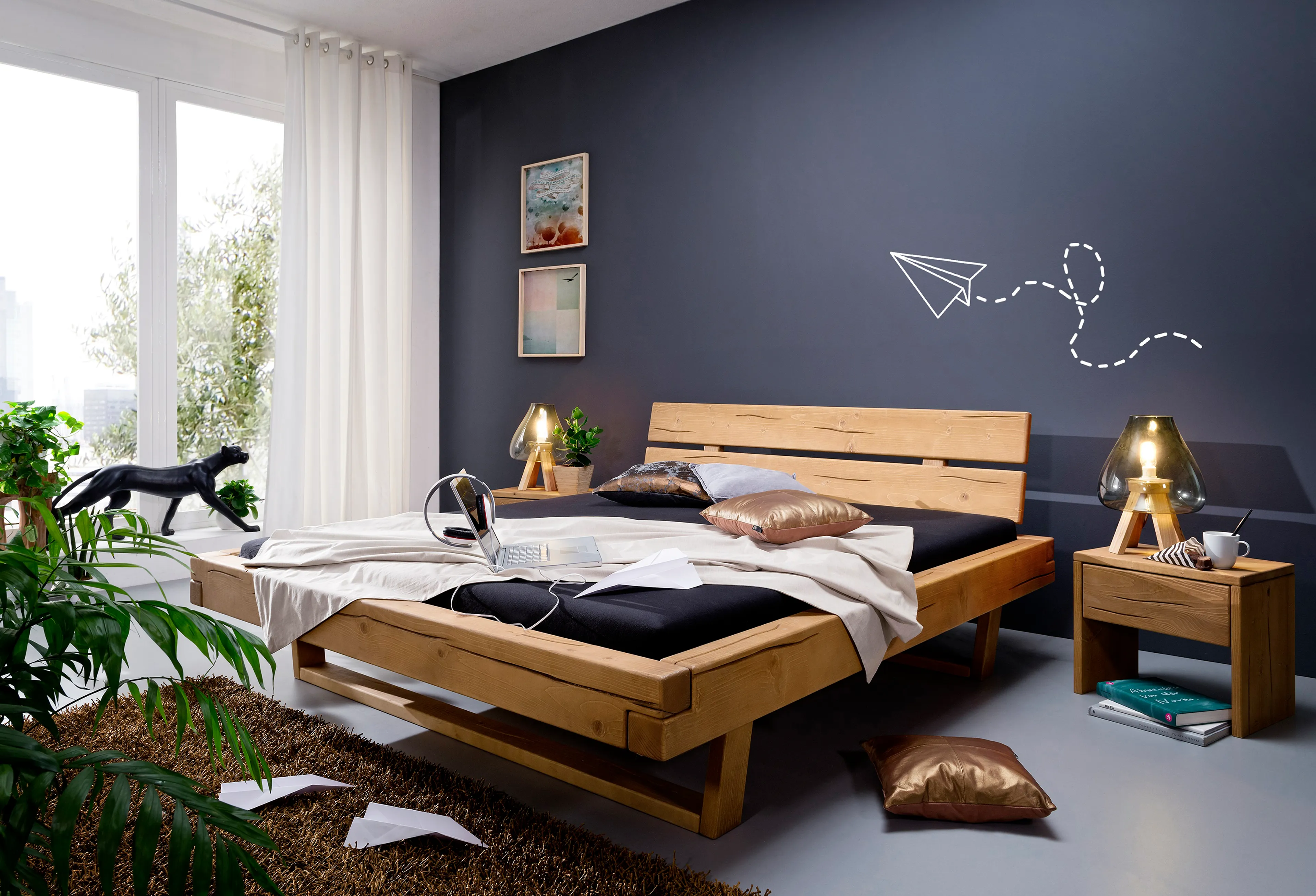 Massivholzbett BE-0280 200 x 200 cm