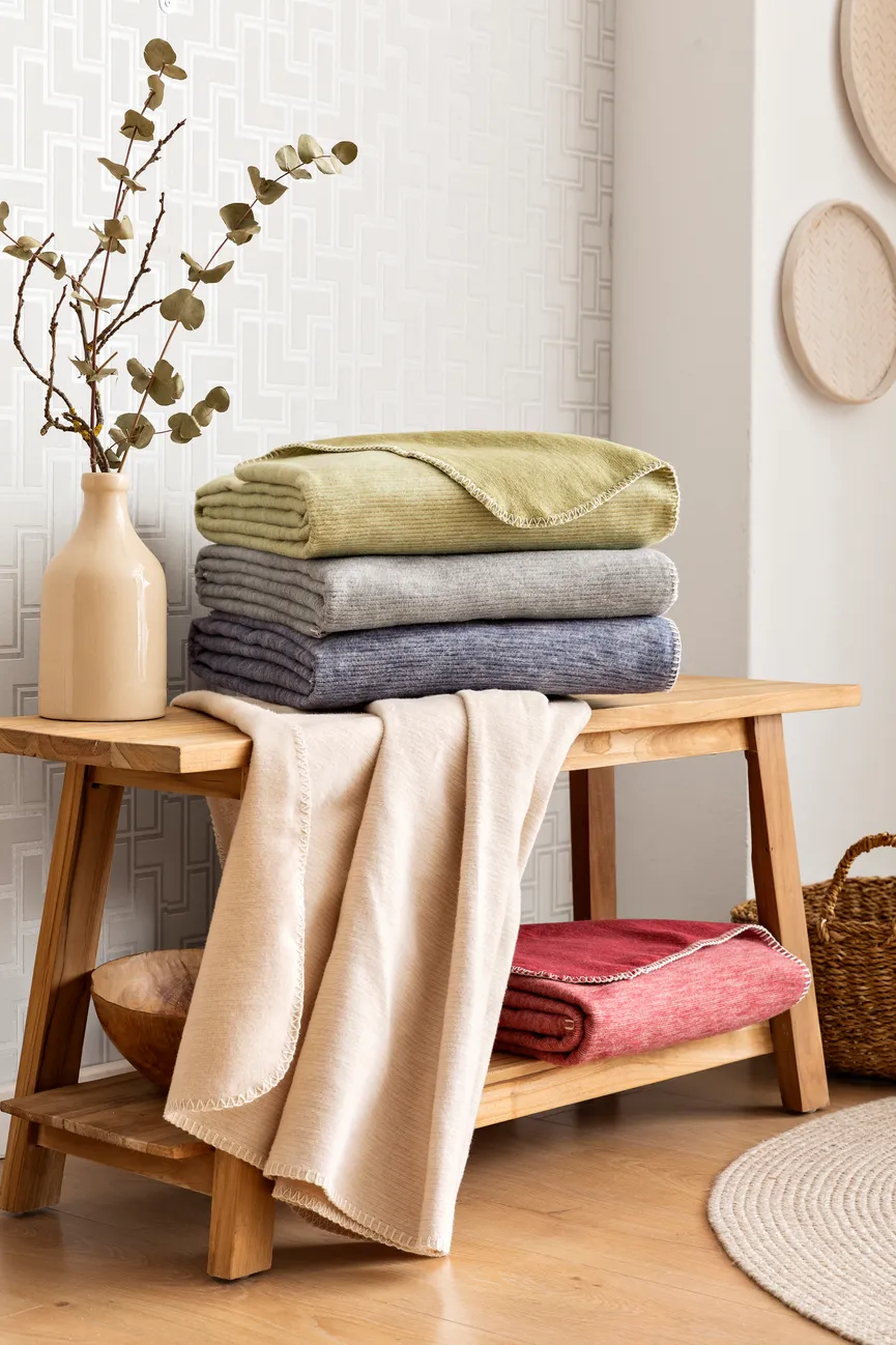 Decke Lausanne Jacquard GOTS milieu