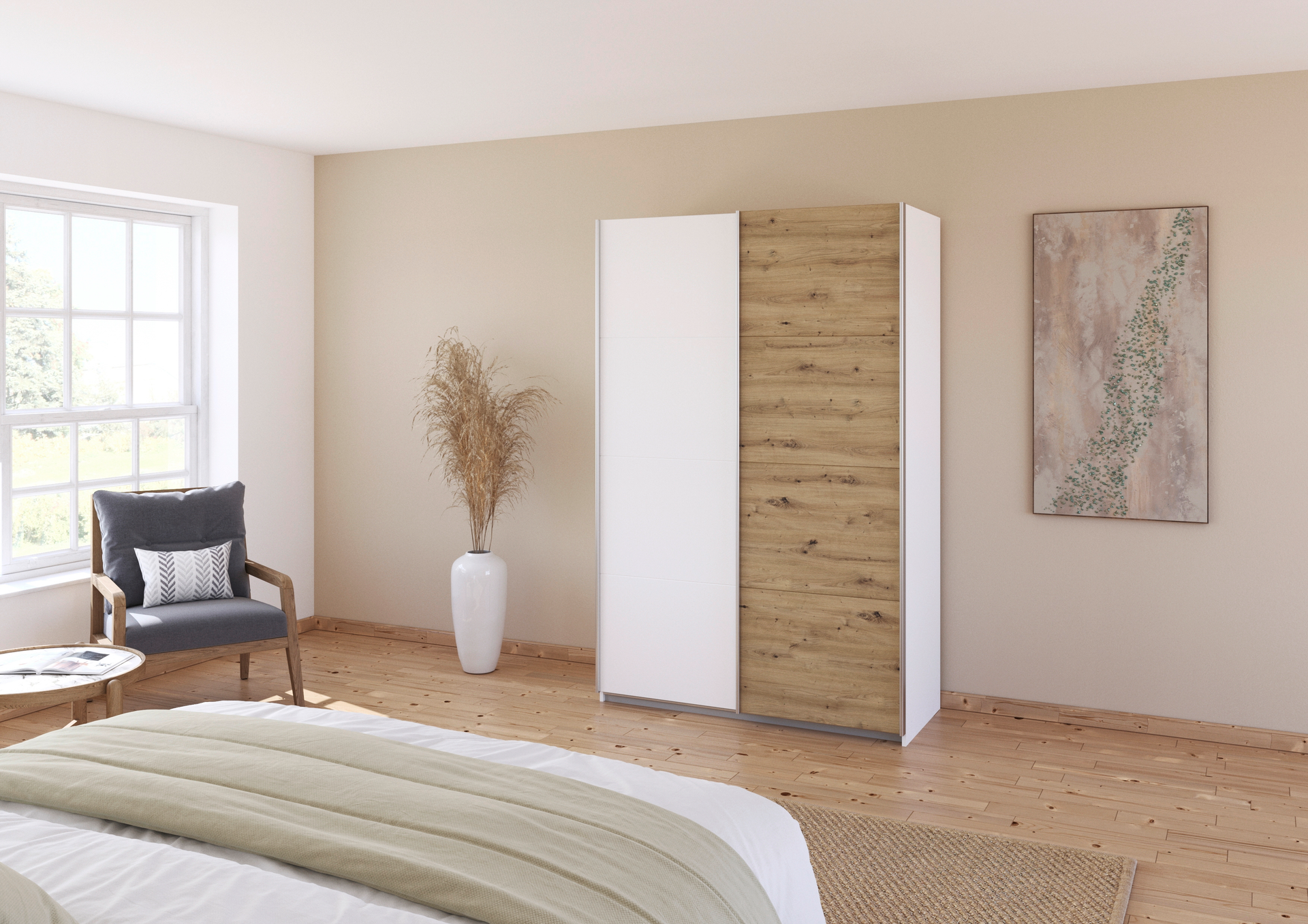 Schwebetürenschrank 2-trg. milieu