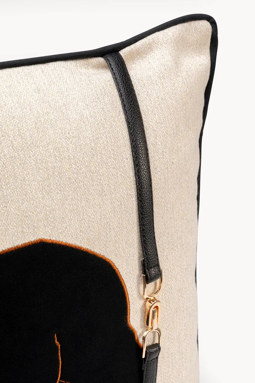Kissen "Horse Date" orange detail