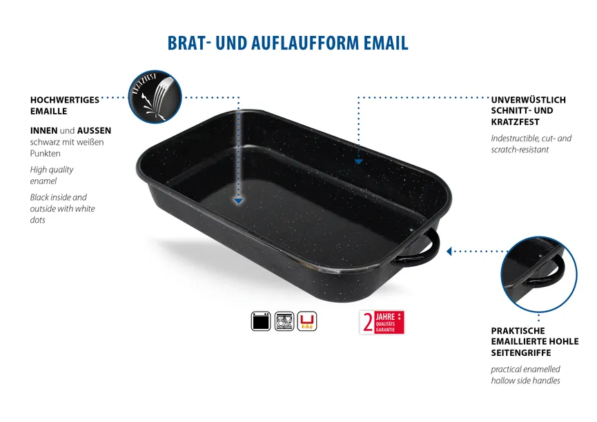 Brat-u.Auflaufform emailliert detail