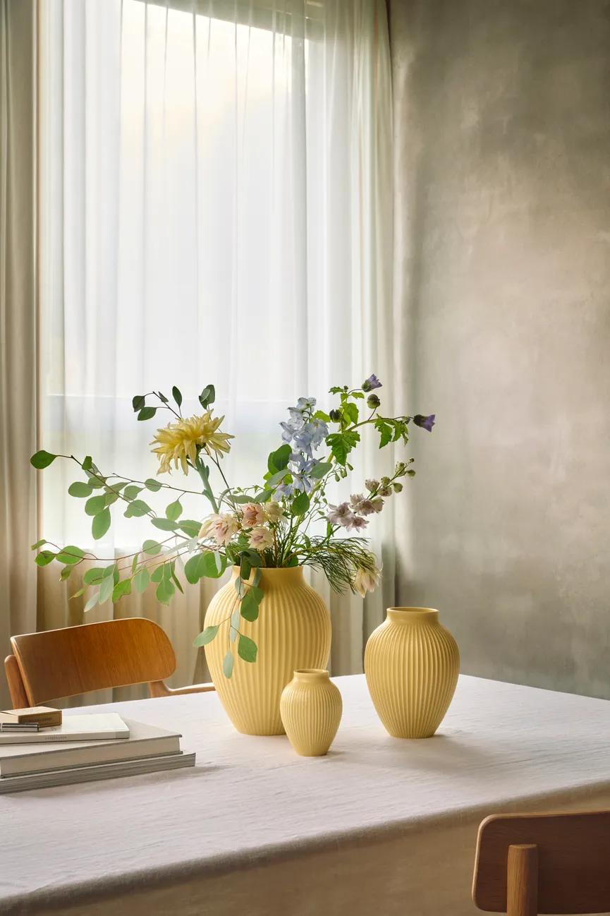 Vase "Knabstrup" L yellow milieu