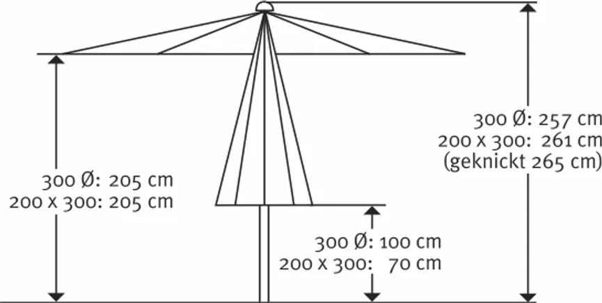 Alu-Schirm in Holzoptik detail