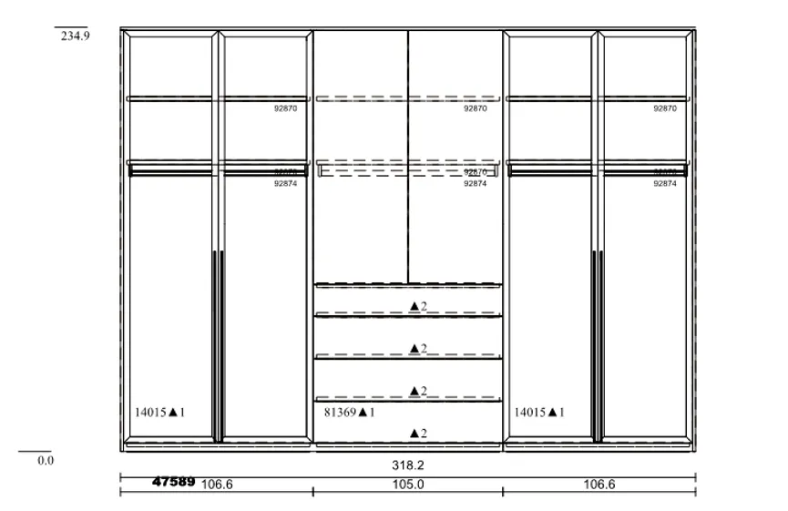 Drehtürenschrank detail
