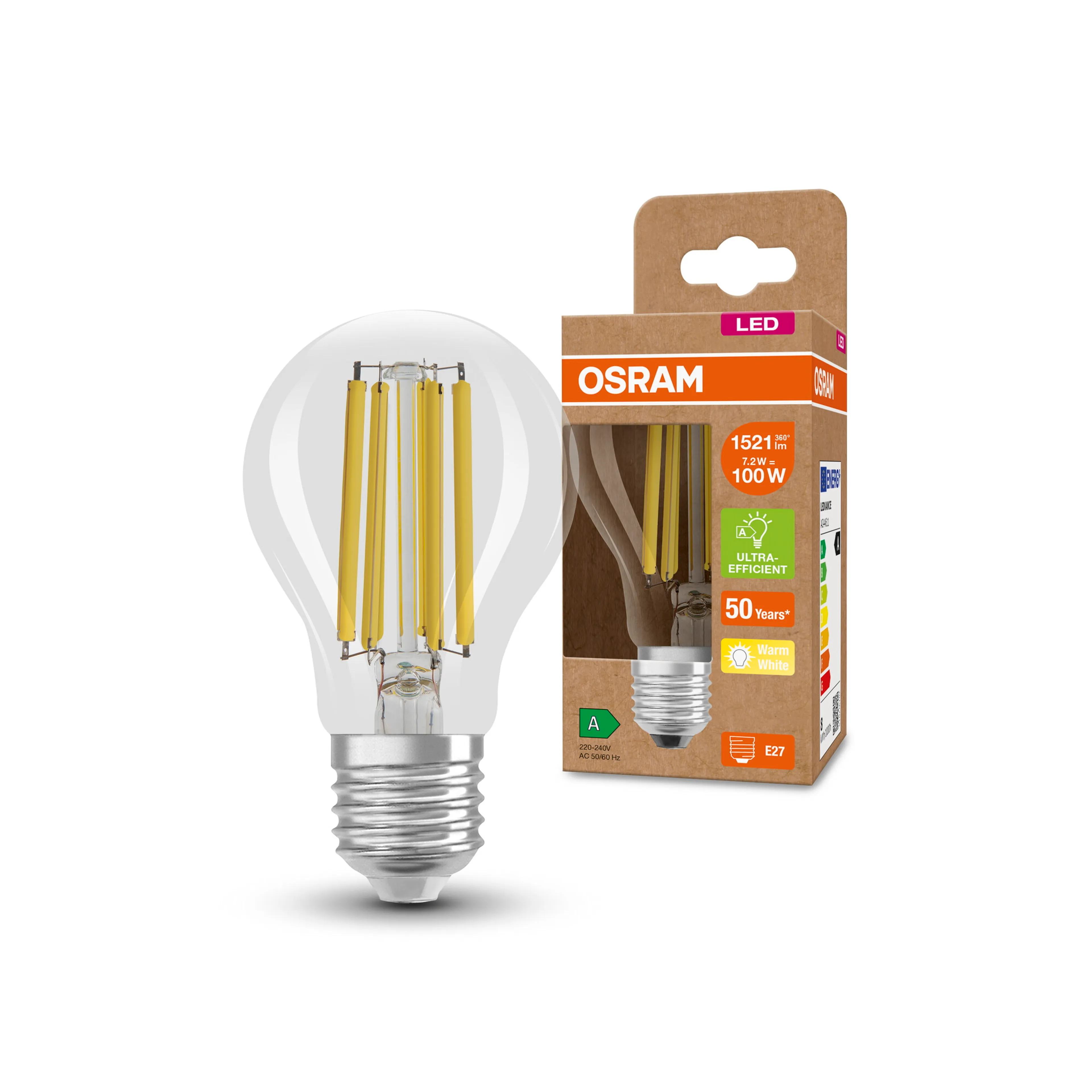 LED-Birne E27/7,2 Watt/Energie A