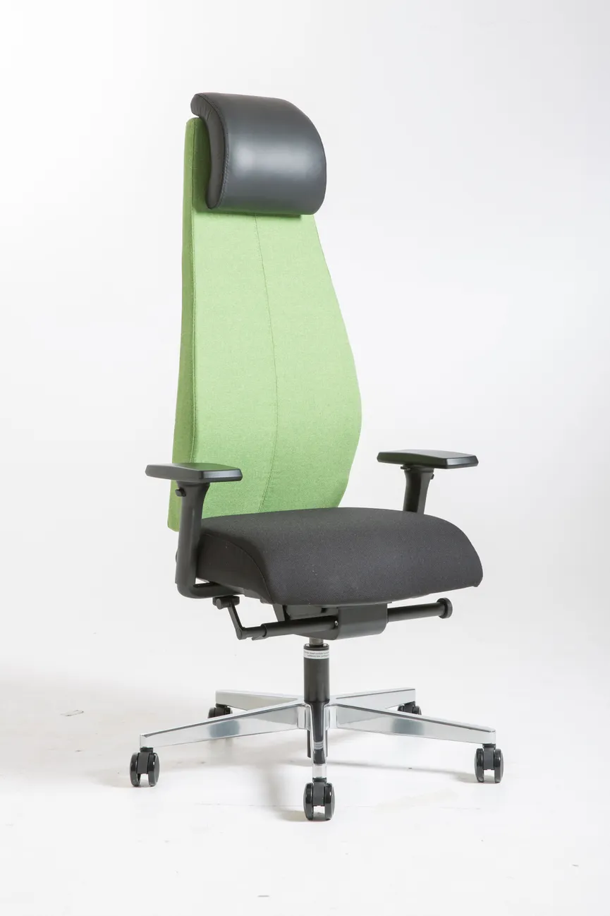 Drehstuhl grün/schwarz detail