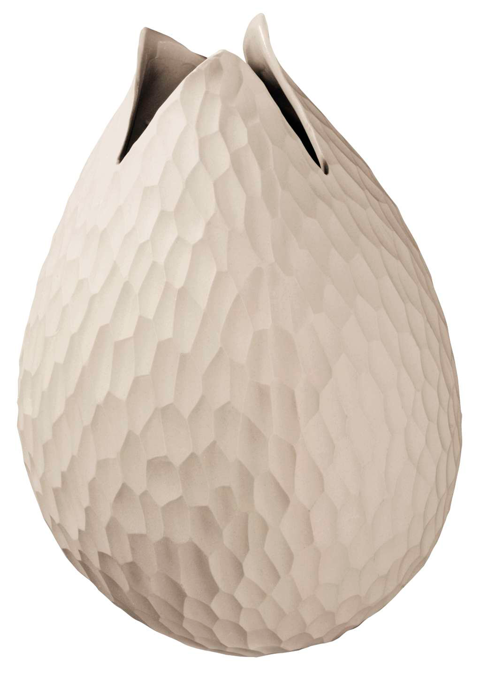 Vase "Carve" beige mit Relief hauptaufnahme