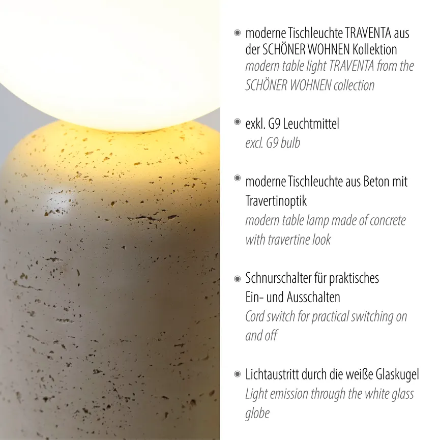 Tischleuchte "TRAVENTA" detail