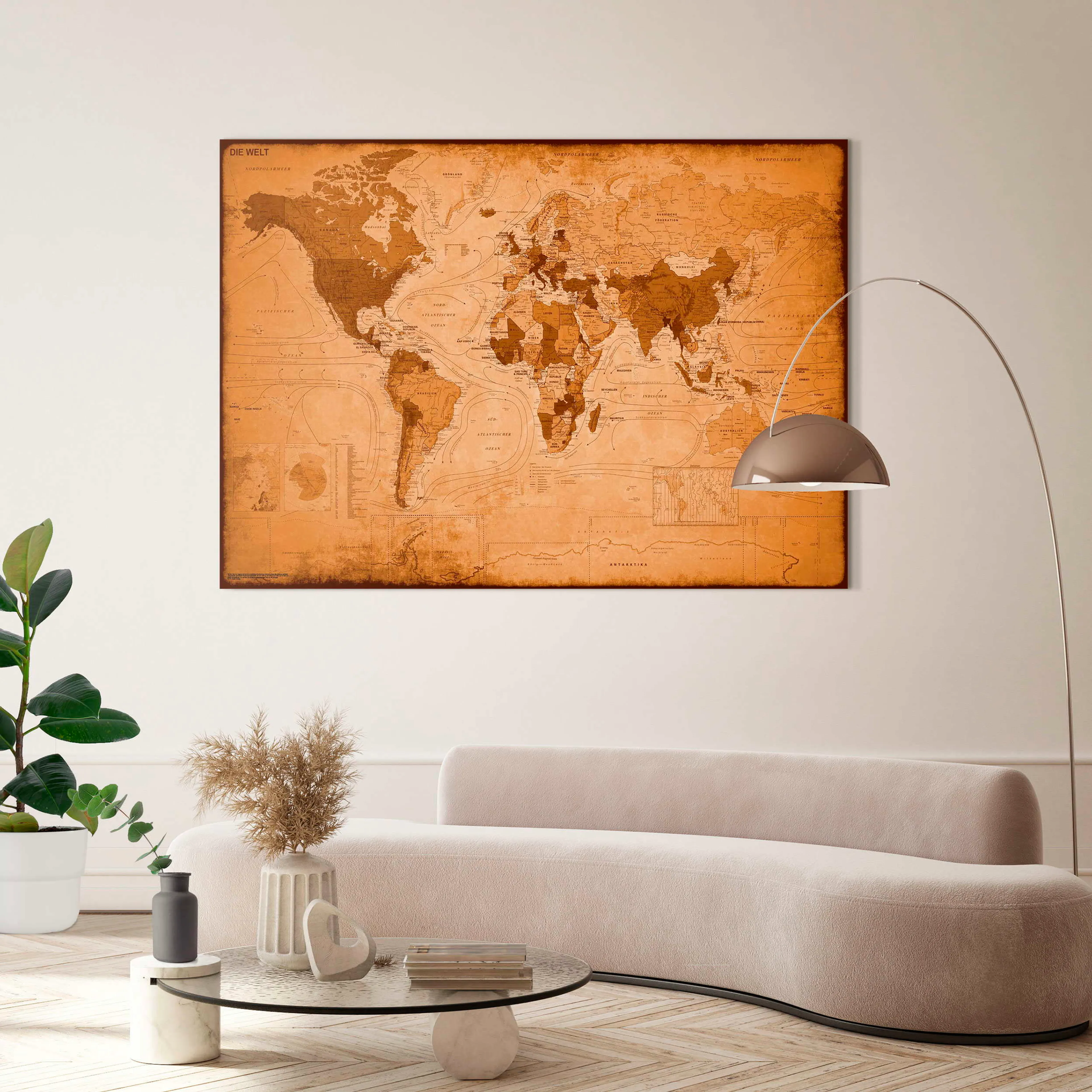 Wandbild 140 x 100 cm Weltkarte
