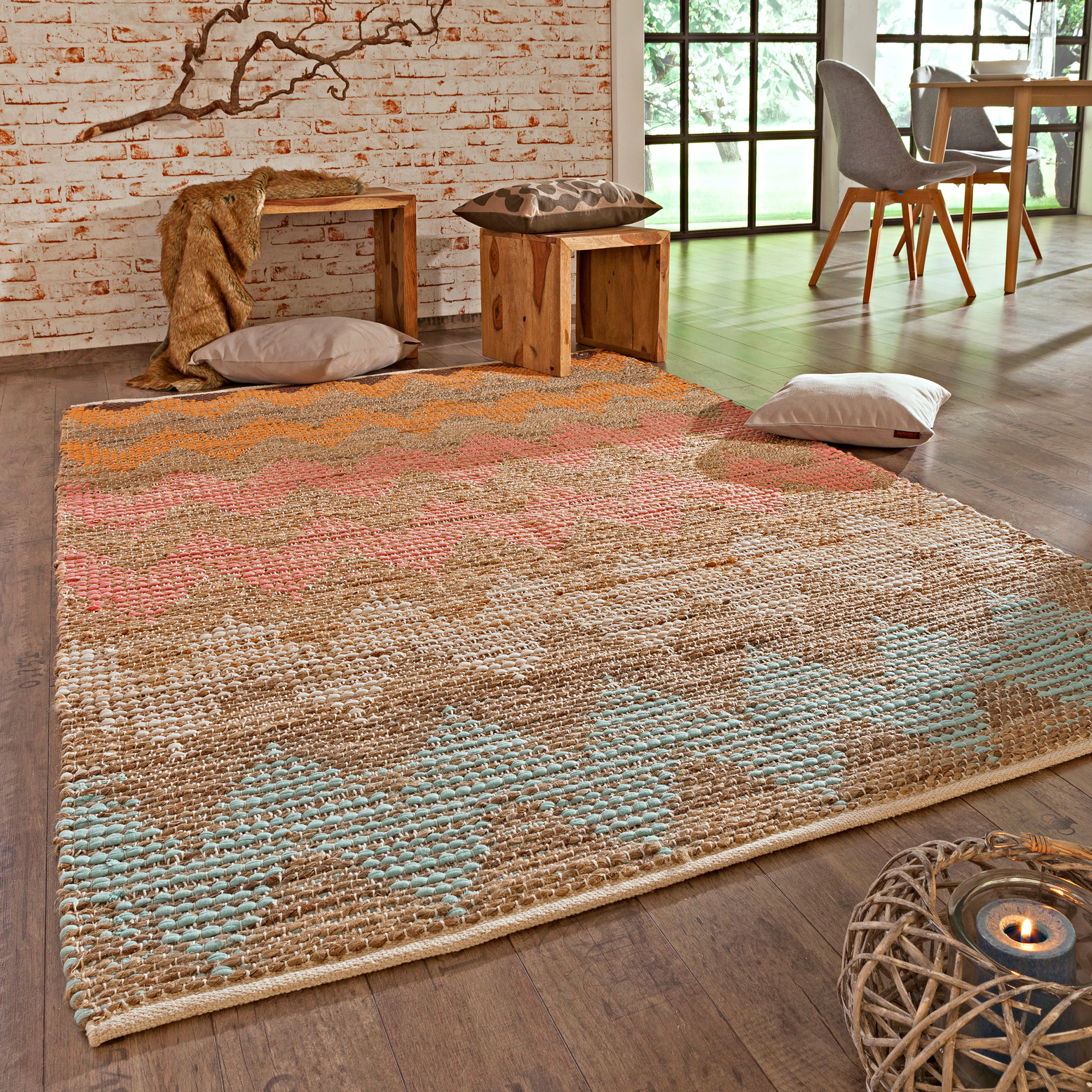 Designteppich PastelZigzag 65 x 135 cm
